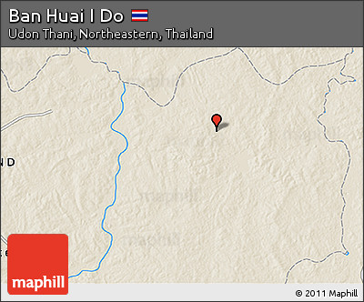 Shaded Relief 3D Map of Ban Huai I Do