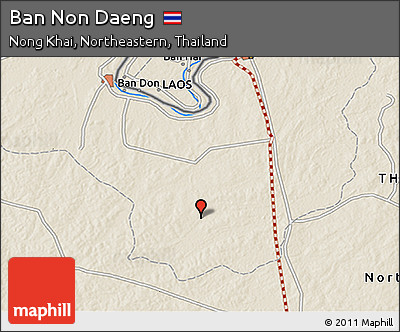 Shaded Relief 3D Map of Ban Non Daeng