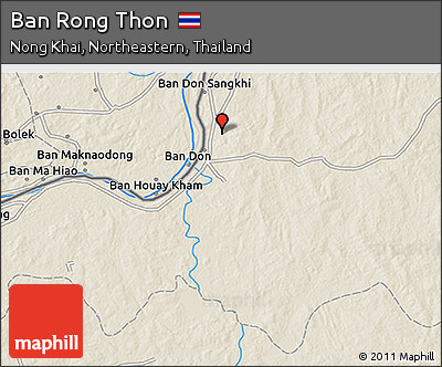 Shaded Relief 3D Map of Ban Rong Thon