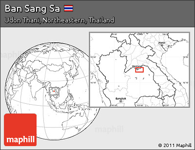Blank Location Map of Ban Sang Sa