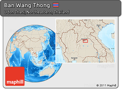 Shaded Relief Location Map of Ban Wang Thong