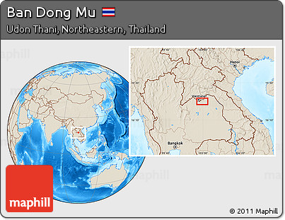 Shaded Relief Location Map of Ban Dong Mu