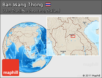 Shaded Relief Location Map of Ban Wang Thong