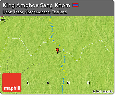 Physical Map of King Amphoe Sang Khom