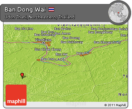 Physical Panoramic Map of Ban Dong Wai