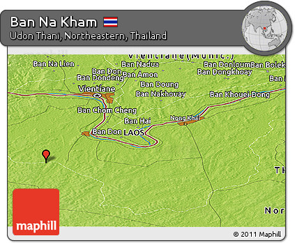Physical Panoramic Map of Ban Na Kham
