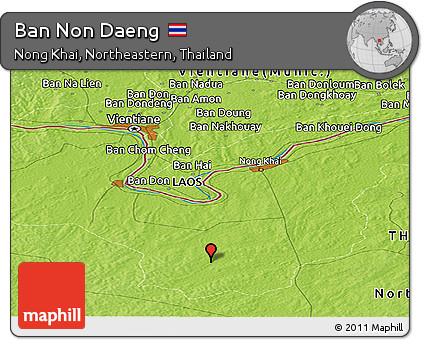 Physical Panoramic Map of Ban Non Daeng