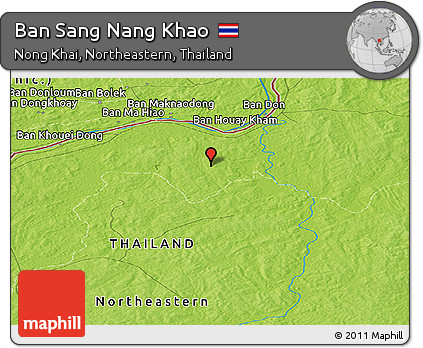 Physical Panoramic Map of Ban Sang Nang Khao