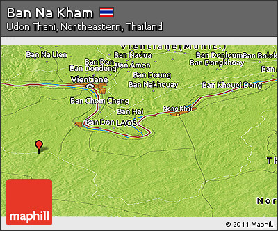 Physical Panoramic Map of Ban Na Kham