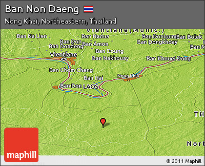 Physical Panoramic Map of Ban Non Daeng