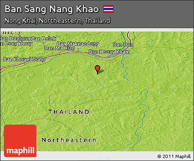 Physical Panoramic Map of Ban Sang Nang Khao