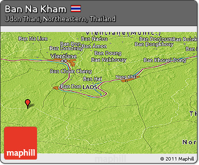 Physical Panoramic Map of Ban Na Kham