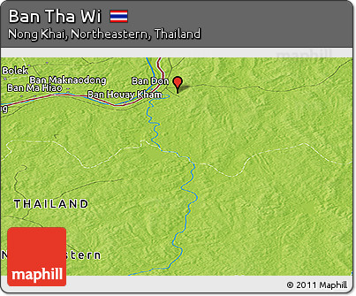 Physical Panoramic Map of Ban Tha Wi