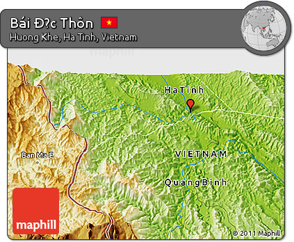 Physical 3D Map of Bái Ðức Thôn