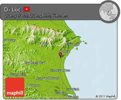 Physical 3D Map of Di Lôc