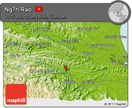Physical 3D Map of Ngọn Rào