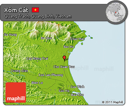 Physical 3D Map of Xóm Cát