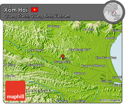 Physical 3D Map of Xóm Hoi