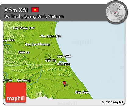 Physical 3D Map of Xóm Xõi