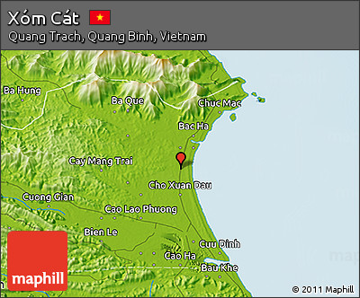 Physical 3D Map of Xóm Cát