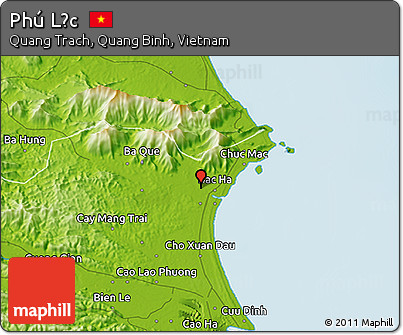 Physical 3D Map of Phú Lộc