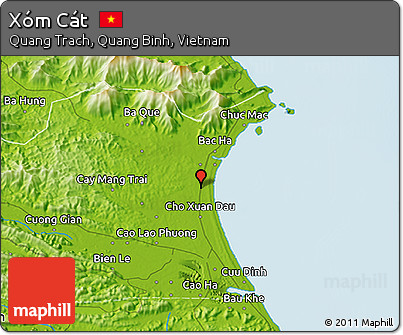 Physical 3D Map of Xóm Cát