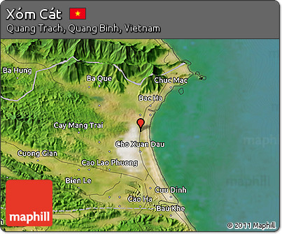 Satellite 3D Map of Xóm Cát