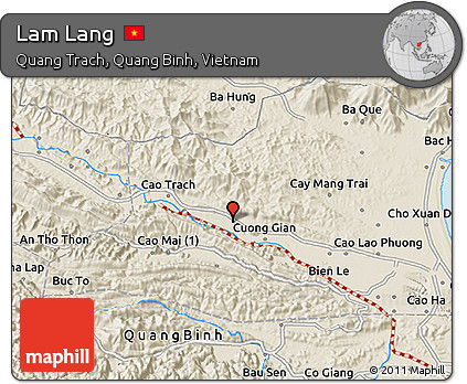Shaded Relief 3D Map of Lam Lang