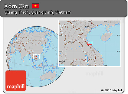 Gray Location Map of Xóm Cồn
