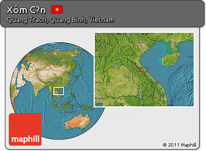 Satellite Location Map of Xóm Cồn