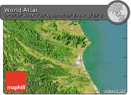 Satellite Map of the Area around 17° 50' 55" N, 106° 19' 29" E