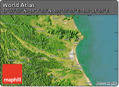 Satellite Map of the Area around 17° 50' 55" N, 106° 19' 29" E