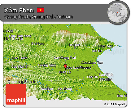 Physical Panoramic Map of Xóm Phan