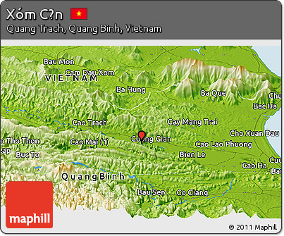 Physical Panoramic Map of Xóm Cồn