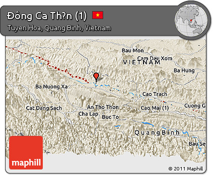 Shaded Relief Panoramic Map of Ðông Ca Thồn (1)