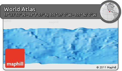 Shaded Relief Panoramic Map of the Area around 17° 50' 55" N, 106° 10' 30" W