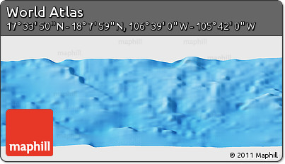 Shaded Relief Panoramic Map of the Area around 17° 50' 55" N, 106° 10' 30" W
