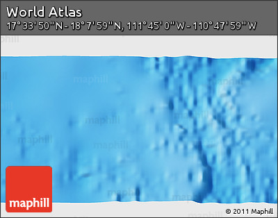 Physical 3D Map of the Area around 17° 50' 55" N, 111° 16' 30" W