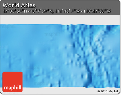Physical 3D Map of the Area around 17° 50' 55" N, 111° 16' 30" W