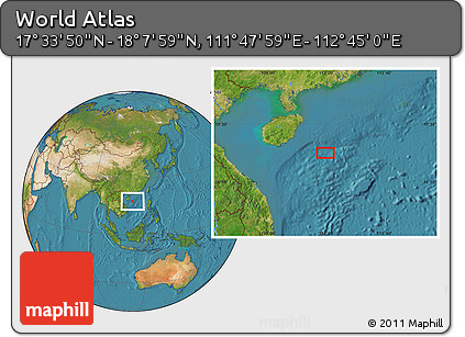 Satellite Location Map of the Area around 17° 50' 55" N, 112° 16' 30" E