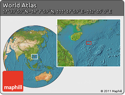 Satellite Location Map of the Area around 17° 50' 55" N, 112° 16' 30" E