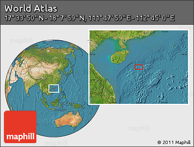 Satellite Location Map of the Area around 17° 50' 55" N, 112° 16' 30" E