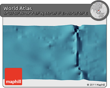 Satellite 3D Map of the Area around 17° 50' 55" N, 113° 7' 30" E