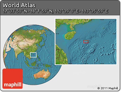 Satellite Location Map of the Area around 17° 50' 55" N, 113° 7' 30" E