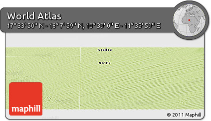 Physical Panoramic Map of the Area around 17° 50' 55" N, 11° 7' 30" E