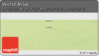 Physical Panoramic Map of the Area around 17° 50' 55" N, 11° 7' 30" E