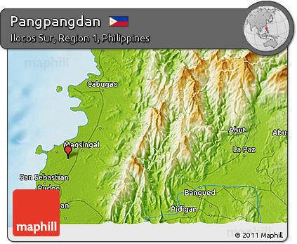 Physical 3D Map of Pangpangdan