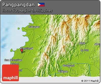 Physical 3D Map of Pangpangdan