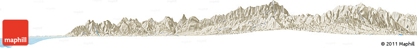 Shaded Relief Horizon Map of the Area around 17° 50' 55" N, 120° 46' 30" E