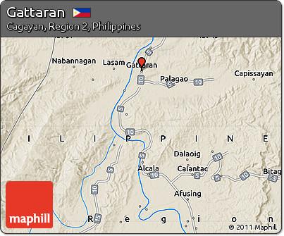Shaded Relief Map of Gattaran